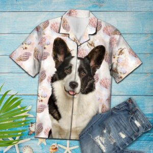 Seashells Cute Cardigan Welsh Corgi Pink Awesome Design Hawaiian Shirt For Men Women  - Thelegend59