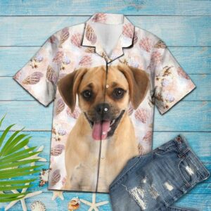 Seashells Cute Puggle Pink Unique Design Hawaiian Shirt For Men Women  - Thelegend59