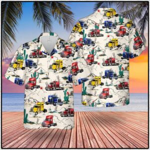 Semi Trailer Truck Hawaiian Shirt For Men Women  - Thelegend59