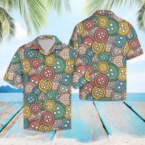 Sewing Buttons Colorful Nice Design Hawaiian Shirt For Men Women  - Thelegend59