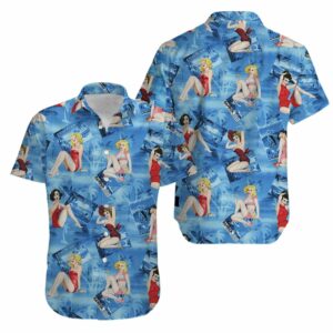 Sexy Girl Beach Babes Blue Hawaiian Shirt For Men Women  - Thelegend59