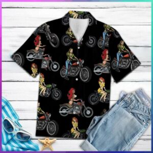 Sexy Girl Motorbike Hawaiian Shirt For Men Women  - Thelegend59