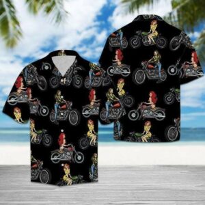 Sexy Girl Motorbike Hawaiian Shirts  - Thelegend59