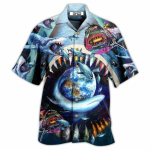 Shark Love Earth Hawaiian Shirt - For Men And Women - Kids  - Thelegend59