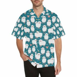 Sheep Heart Pattern Mens All Over Print Hawaiian Shirt  - Thelegend59