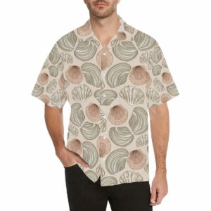 Shell Pattern Background Mens All Over Print Hawaiian Shirt  - Thelegend59