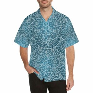Shell Pattern Theme Mens All Over Print Hawaiian Shirt  - Thelegend59
