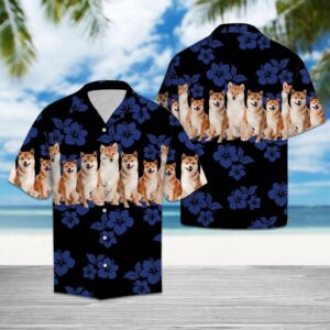Shiba Inu Blue Amazing Design Hawaiian Shirt For Men Women  - Thelegend59