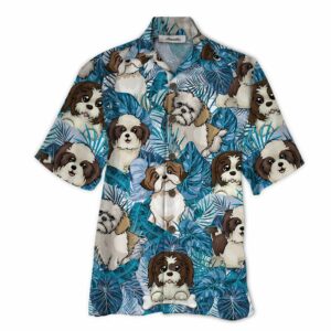 Shih Tzu Blue Awesome Design Unisex Hawaiian Shirt  - Thelegend59
