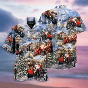 Hawaiian Shirtsanta Biker Hawaiian Shirt - Unihawaiian Shirtsex - Adult -  - Thelegend59