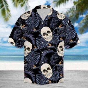 Hawaiian Shirtskull Tropical Hawaiian Aloha Hawaiian Shirts  - Thelegend59