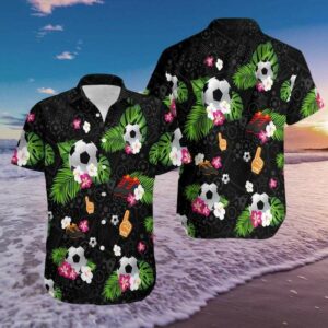 Hawaiian Shirtsoccer Black Hawaiian Aloha Hawaiian Shirts  - Thelegend59