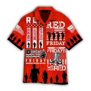 Shoe American Veterans On Friday We Wear Red Aloha Hawaiian Shirts - For Men And Women - Kids  - Thelegend59
