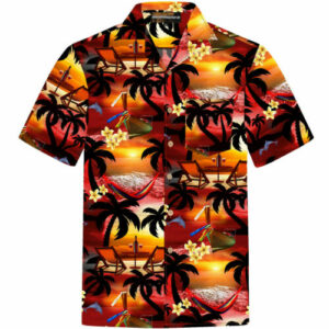 Short Sleeve Summer Beach Hawaiian Shirt - Sunset -Ahw300722-6  - Thelegend59