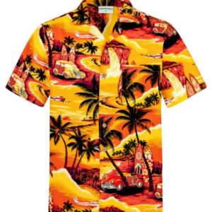 Short Sleeve Summer Beach Hawaiian Shirt - Yellow Beach -Ahw300722-4  - Thelegend59