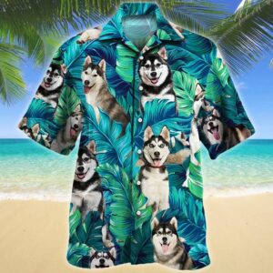 Siberian Husky Dog Lovers Gift Hawaiian Shirt For Men Women  - Thelegend59