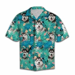 Siberian Husky Tropical Green Unique Design Hawaiian Shirt For Men Women  - Thelegend59