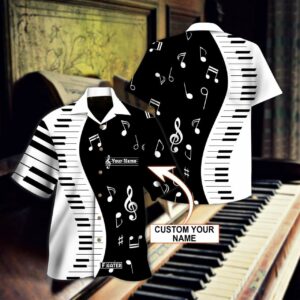 Simple Black &Amp; White Piano Unisex Hawaiian Shirts  - Thelegend59