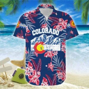 Simple Colorado Hibiscus Pattern Unisex Hawaiian Shirts  - Thelegend59