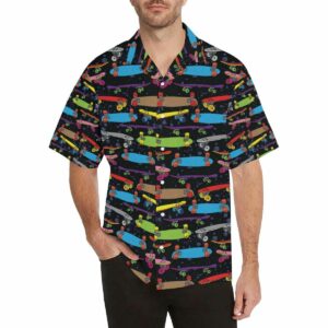 Skate Board Pattern Print Design 03 Mens All Over Print Hawaiian Shirt  - Thelegend59