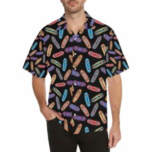 Skate Board Pattern Print Design 04 Mens All Over Print Hawaiian Shirt  - Thelegend59