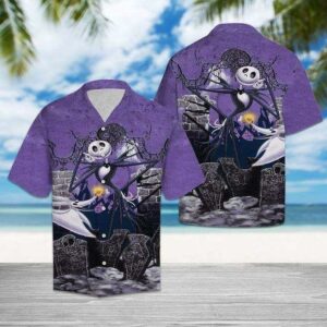 Skeleton Purple Hawaiian Shirts  - Thelegend59