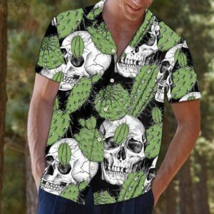 Skull And Cactus Hawaiian Aloha Hawaiian Shirtss  - Thelegend59