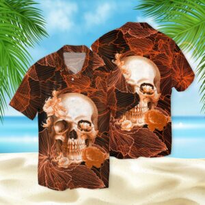 Skull And Lily Flowers 3D Hawaiian Shirt  - Thelegend59
