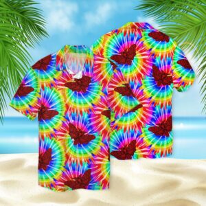 Skull Butterfly Tie Dye 3D Hawaiian Shirt  - Thelegend59
