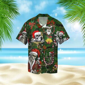 Skull Christmas 3D Hawaiian Shirt  - Thelegend59