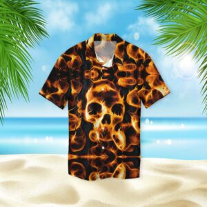 Skull Fire 3D Hawaiian Shirt  - Thelegend59