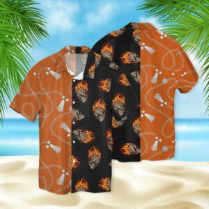 Skull Fire Chain 3D Hawaiian Shirt  - Thelegend59