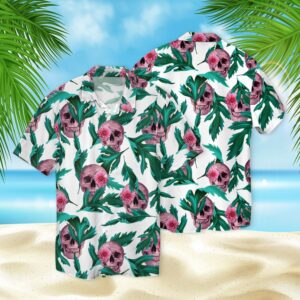 Skull Floral 3D Hawaiian Shirt  - Thelegend59