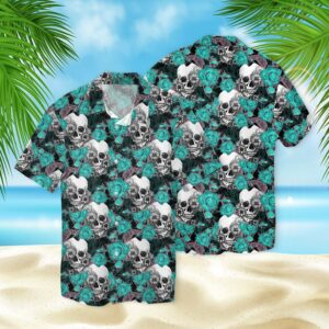 Skull Floral Pattern 3D Hawaiian Shirt  - Thelegend59