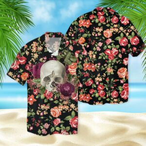 Skull Florals 3D Hawaiian Shirt  - Thelegend59
