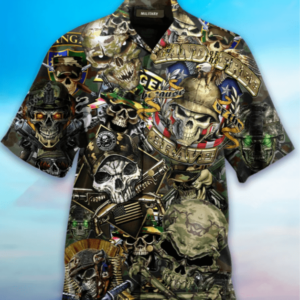 Skull Land Of The Free Unisex Hawaiian Aloha Hawaiian Shirtss  - Thelegend59