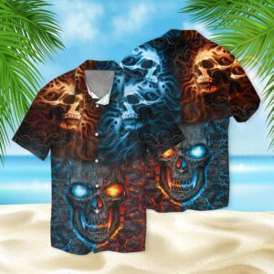 Skull Lava 3D Hawaiian Shirt  - Thelegend59
