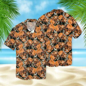 Skull Leopard Print 3D Hawaiian Shirt  - Thelegend59