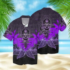Skull Lotus 3D Hawaiian Shirt  - Thelegend59