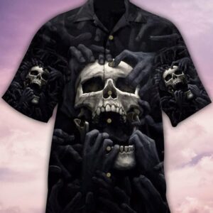Skull Love Darkness Hawaiian Shirt - For Men And Women - Kids  - Thelegend59
