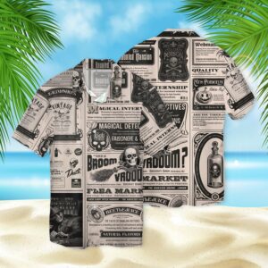 Skull Newspaper 3D Hawaiian Shirt  - Thelegend59