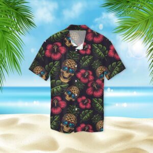 Skull Pineapple Cool 3D Hawaiian Shirt  - Thelegend59