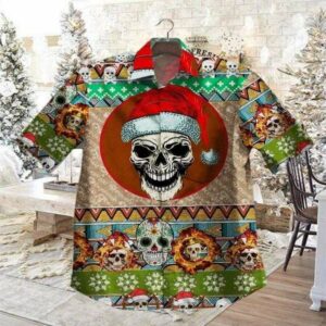 .Skull Santa Claws Mandala Christmas Hawaiian Aloha Hawaiian Shirtss  - Thelegend59
