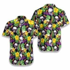 Skull Tropical Multicolor Nice Design Hawaiian Shirt  - Thelegend59