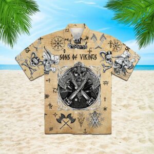 Skull Viking Hawaiian Shirt  - Thelegend59