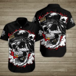 Skull With Poker Hawaiian Shirt  - Thelegend59