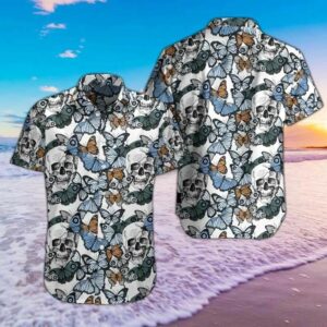 Skulls Butterflies Multicolor Amazing Design Hawaiian Shirt  - Thelegend59
