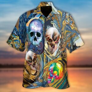 Skulls Wave Hawaiian Shirt  - Thelegend59