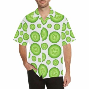 Sliced Cucumber Pattern Mens All Over Print Hawaiian Shirt  - Thelegend59