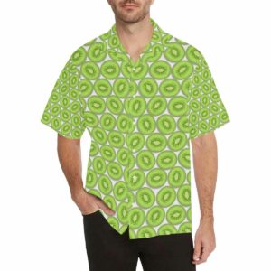 Sliced Kiwi Pattern Background Mens All Over Print Hawaiian Shirt  - Thelegend59